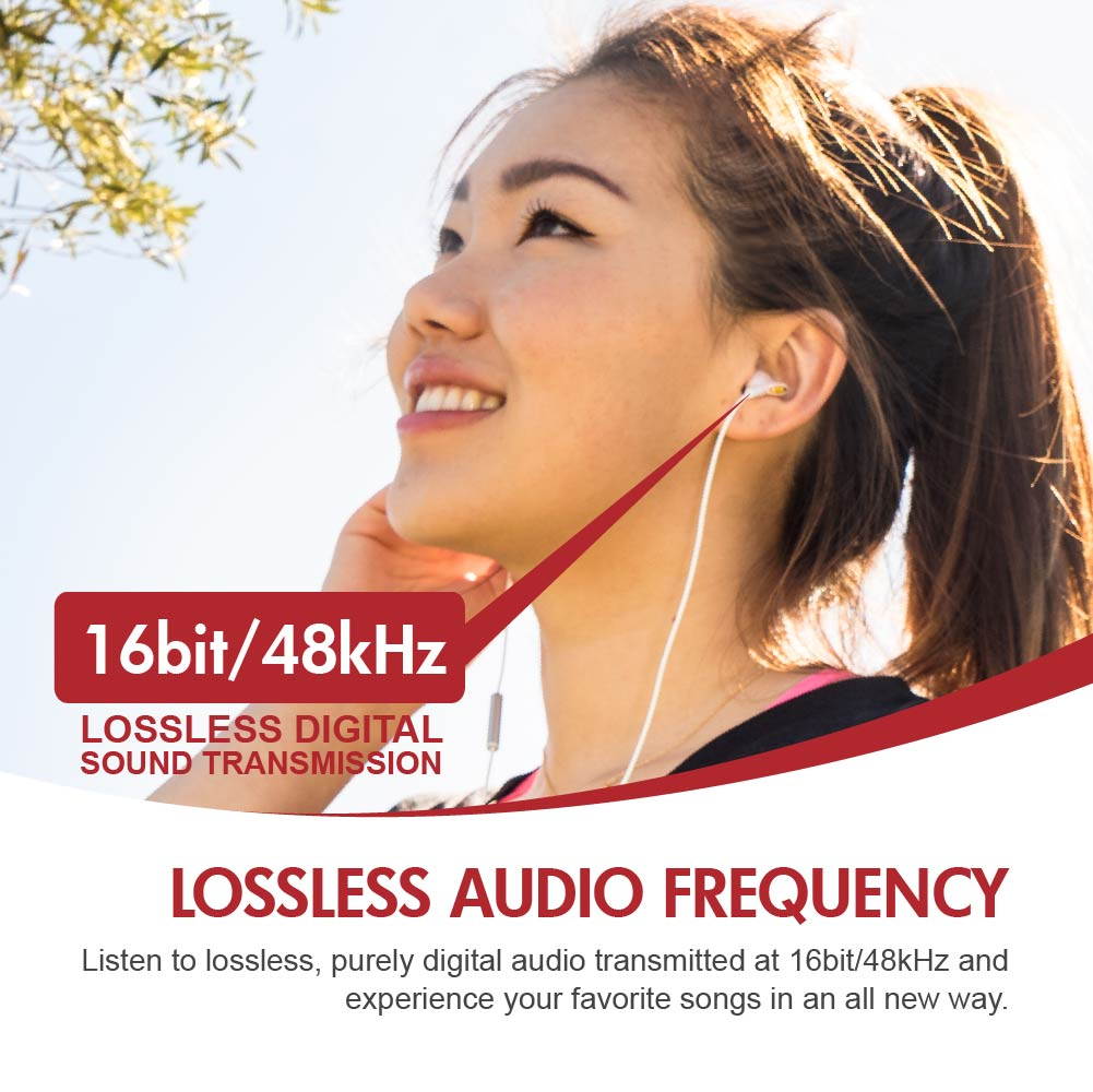 VIOTEK Aqua Lightning Port Stereo Earbuds: Powerful 105dB; Dynamic & Digital Sound; iPhone / iPad / iPod Compatible