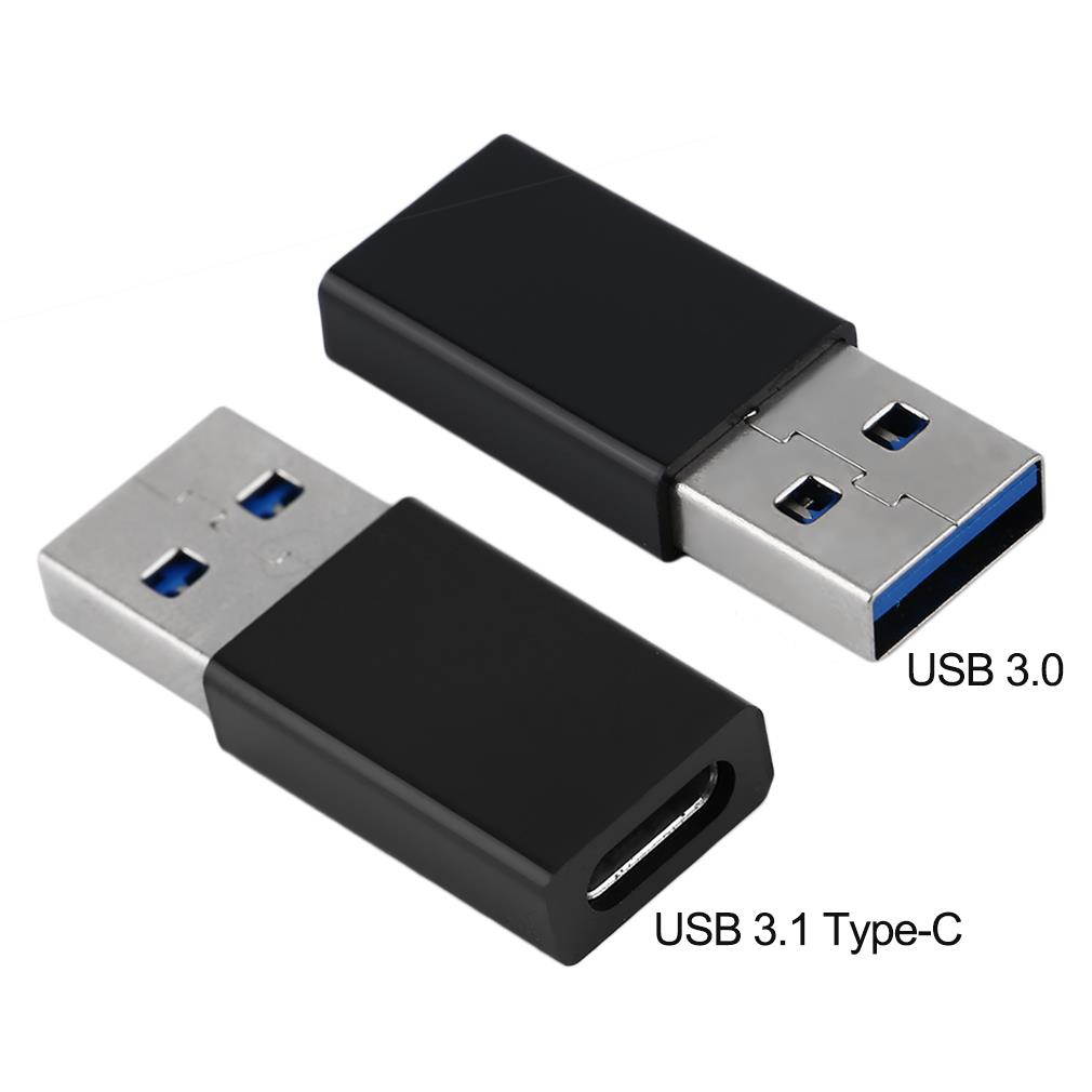 Portable USB 3.0 To USB 3.1 Type-C Adapter Converter Male To Female Converter black