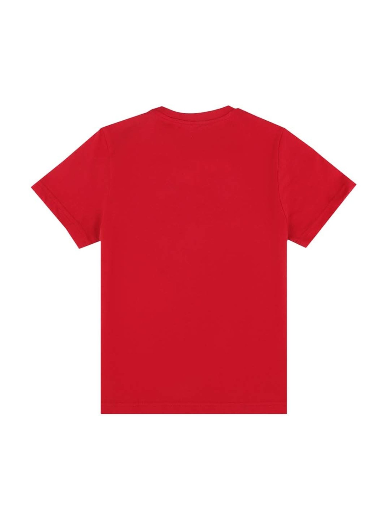 Proteens Kids Red Cotton Ragular Fit T-Shirt