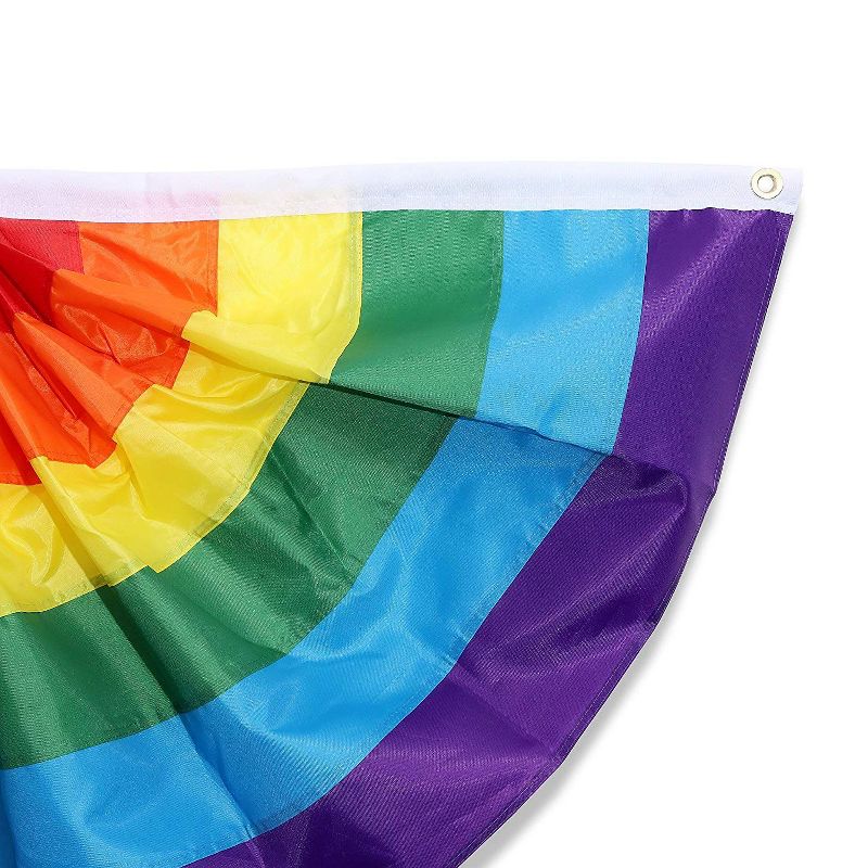 Juvale Pleated Rainbow Flag, LGBTQ Accessories, Pride Decorations(4 x 2 Feet)