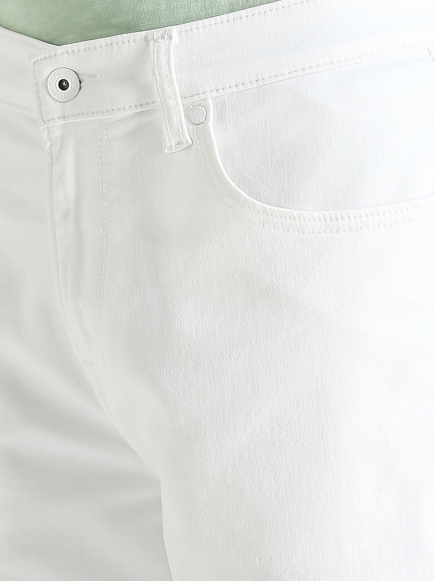 Pepe Jeans White Regular Fit Denim Shorts