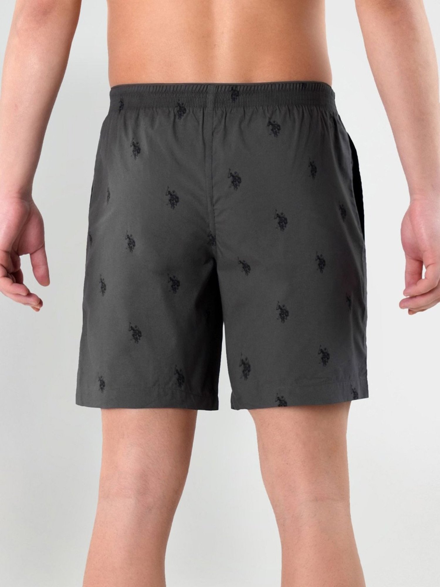 U.S. Polo Assn. Grey Cotton Regular Fit Printed Boxers