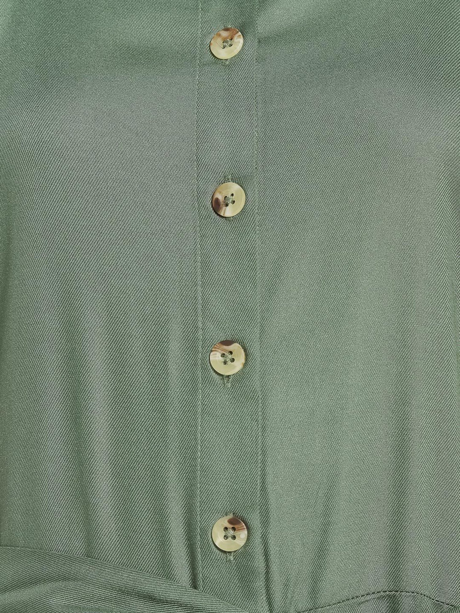 METTLE Olive Green Cotton Jumpsuit