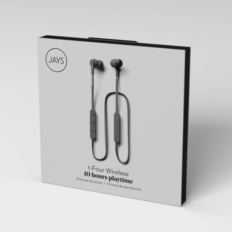 JAYS t-Four Wireless Bluetooth Headset Headphones for Apple iOS iPhone XR XS Max Android Samsung Galaxy Note 9 S9 LG V20 Sony Xperia ZX3