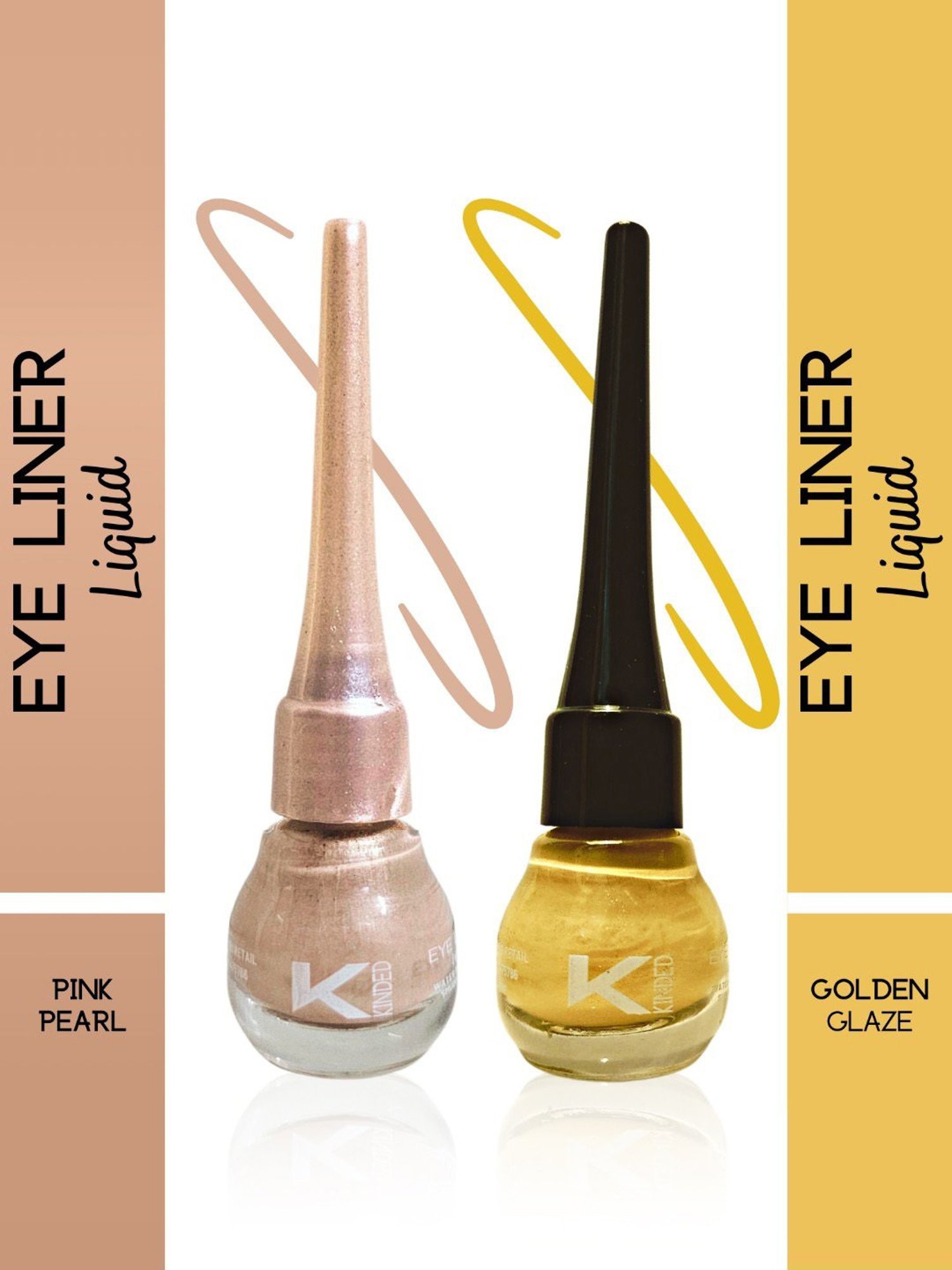KINDED Liquid Eye Liner Golden Glaze & Pink Pearl Combo