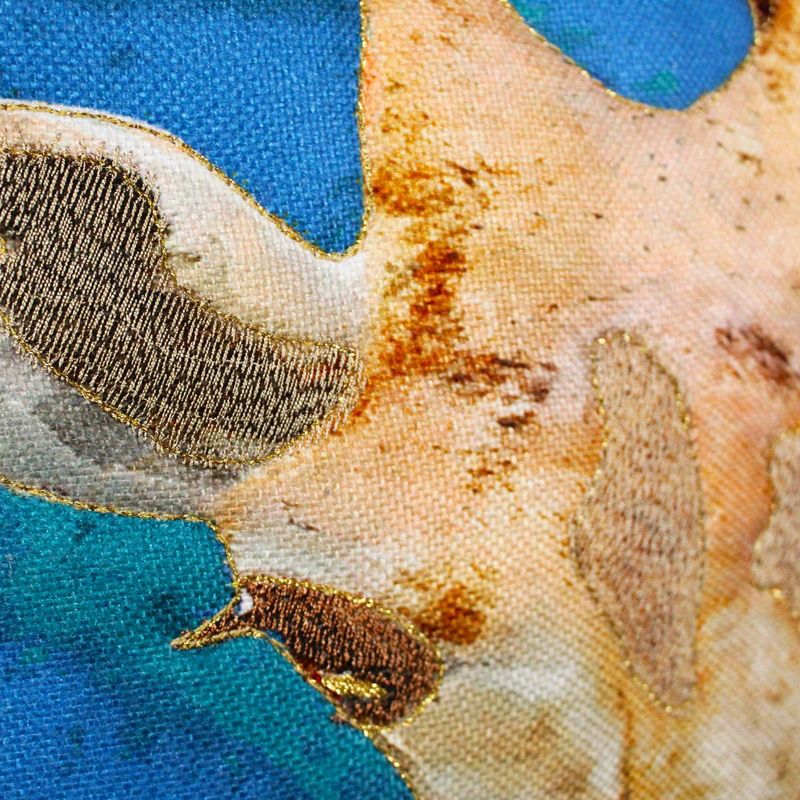 18"x18" Giraffe Reversible Square Pillow Blue - Edie@Home