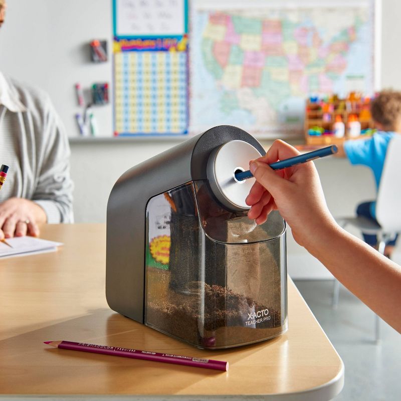 X-ACTO TeacherPro Electric Pencil Sharpener with Auto Adjust Dial & SafeStart Motor