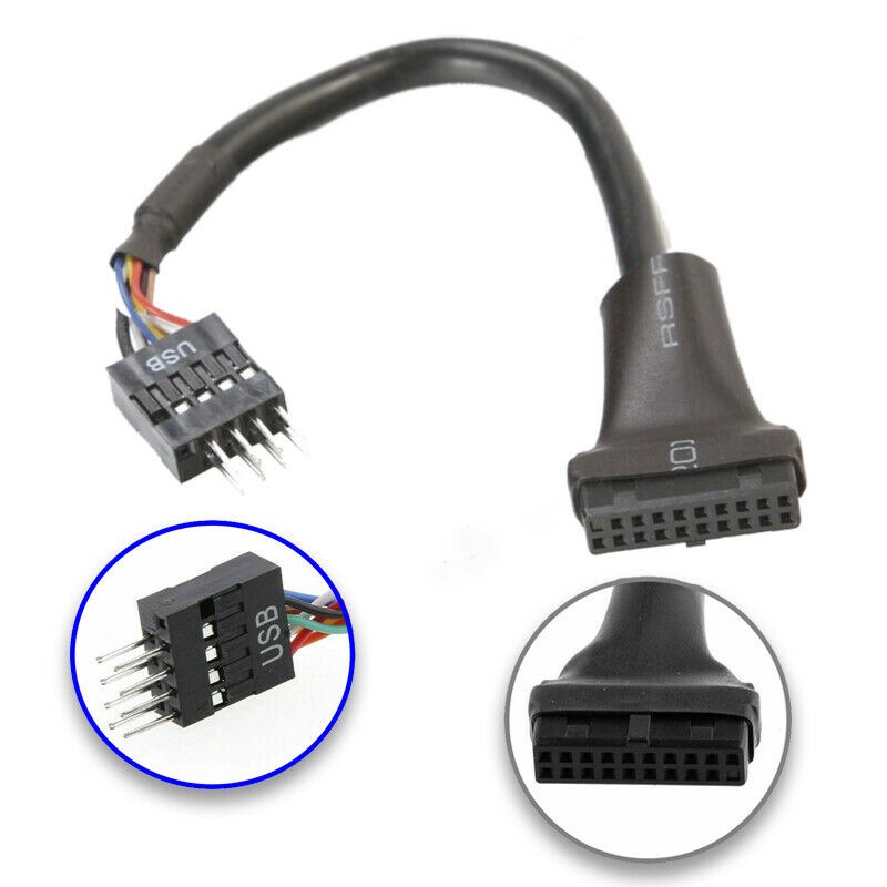 USB 3.0 20-Pin Header Female to USB 2.0 9-Pin Male Adapter Converter Cable