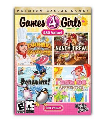 games 4 girls cooking academy / nancy drew: the haunted carousel / penguins! / fashion apprentice
