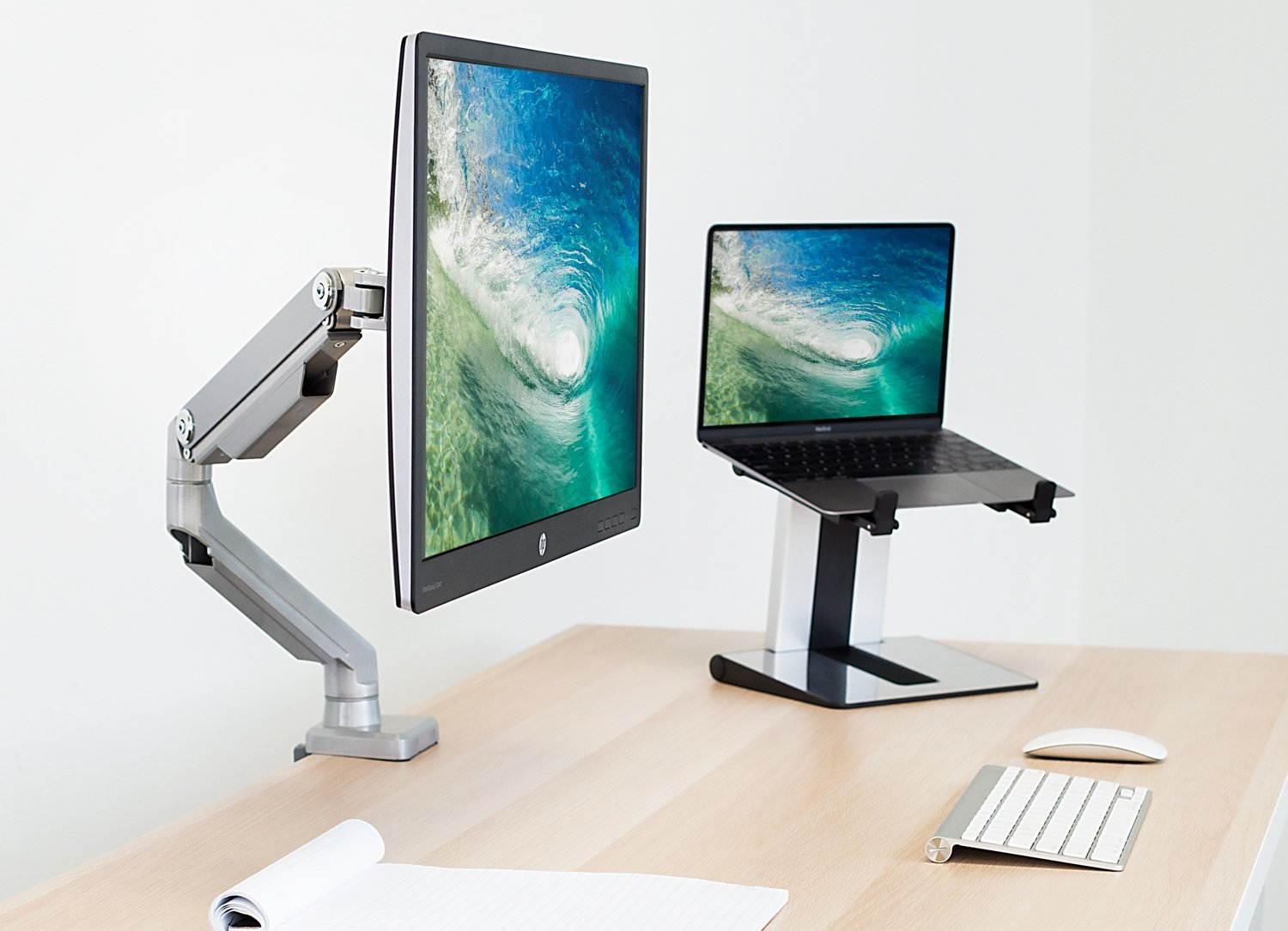 Mount-It! Single Monitor Arm Mount | Desk Stand | Full Motion Height Adjustable Articulating Mechanical Spring Arm | Fits 24 27 29 30 32 Inch VESA Compatible Computer Screen | C-Clamp and Grommet Base