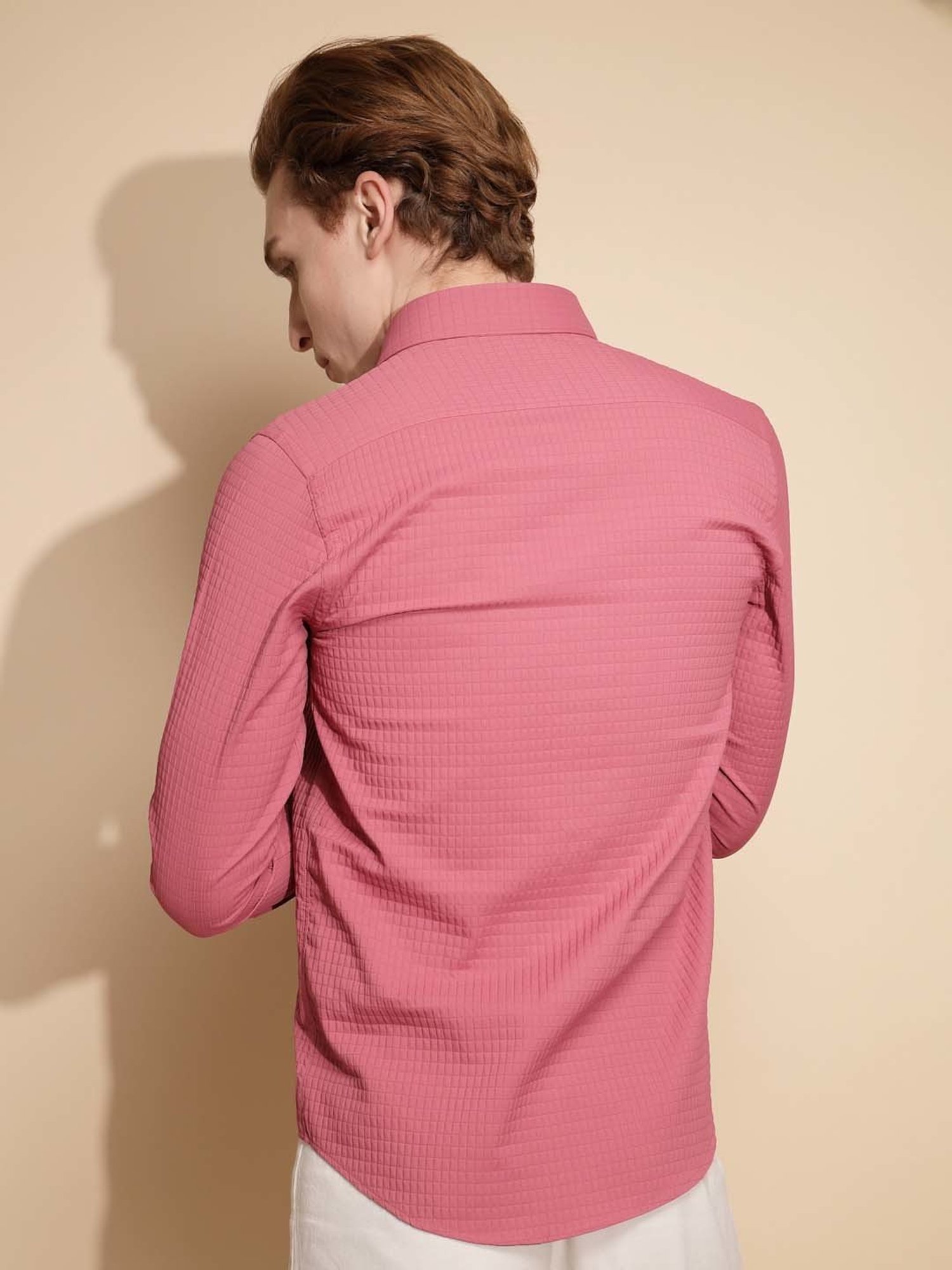 Global Republic Pink Regular Fit Check Shirt