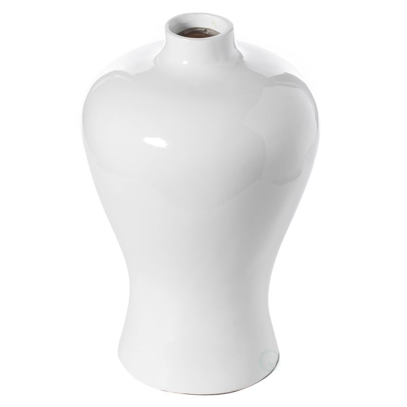 Uniquewise Modern White Large Tabletop Centerpiece Flower Vase ,17.75 in.