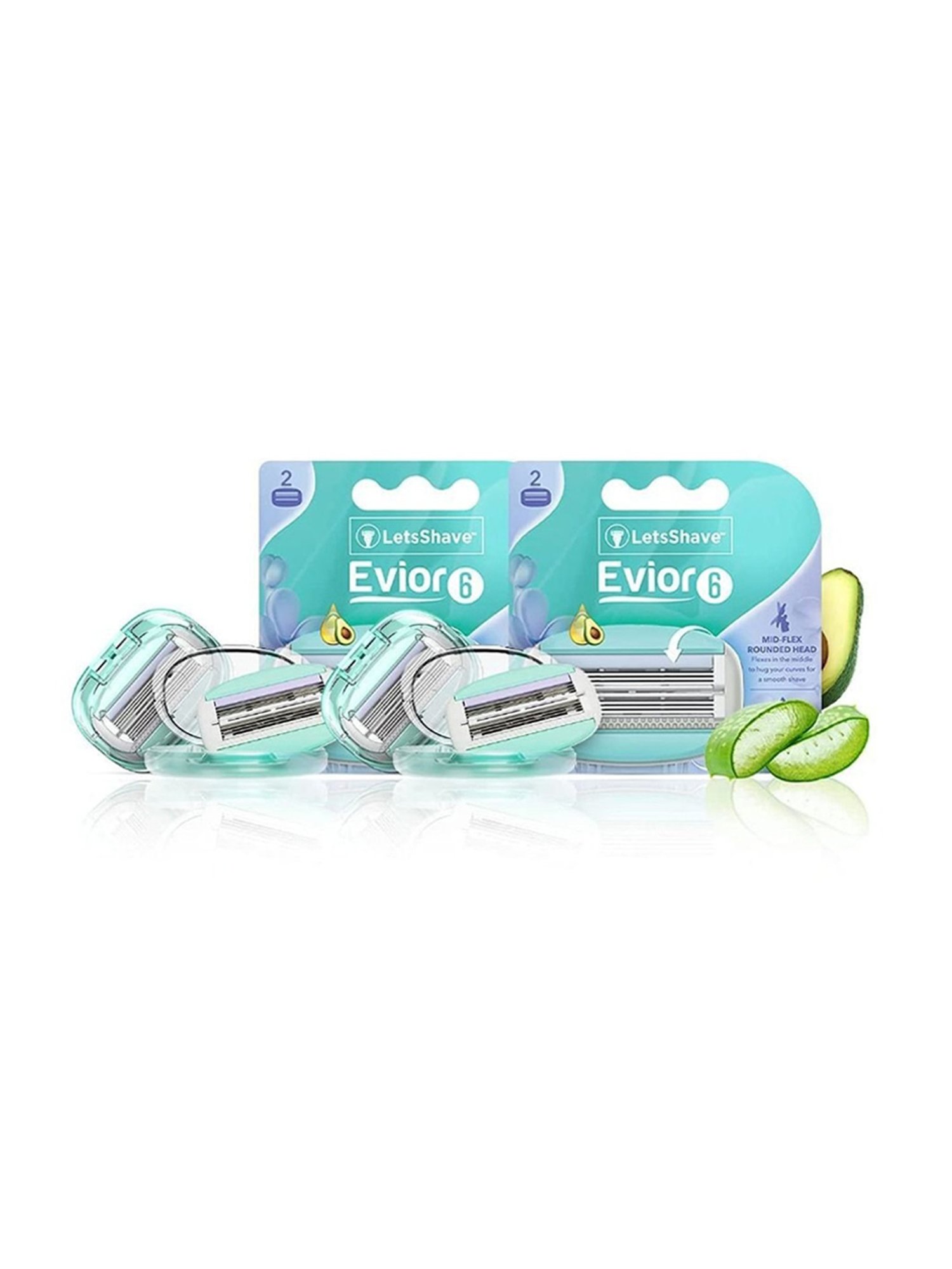 LetsShave Evior 6 Body Razor Blade Refills - Pack of 4 (Pink)