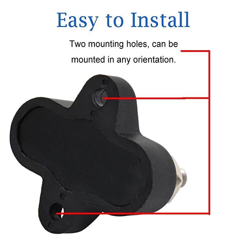 Dual Stud Power Ground Junction Block 2 Studs Bus Bar Terminal Block Heavy Duty M6 Positive Power Distribution Studs 1/4" (Black)