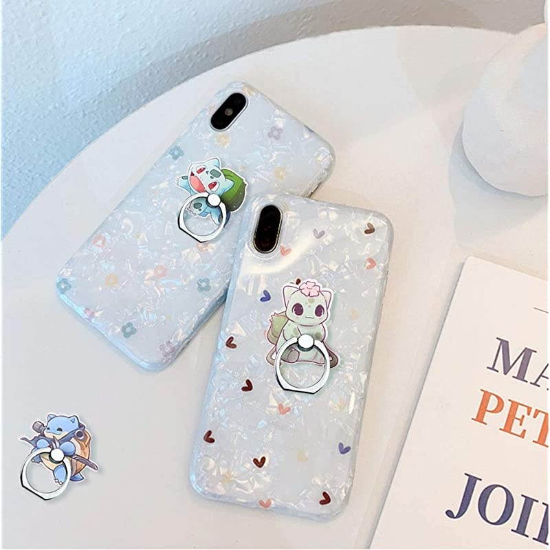 Ring Holder Stand,Ring Stand Holder 360 Rotation Kickstand Finger Ring Cute Grip Stand for Cellphones,Smartphones and Tablets(Blastoise,Bulbasaur)