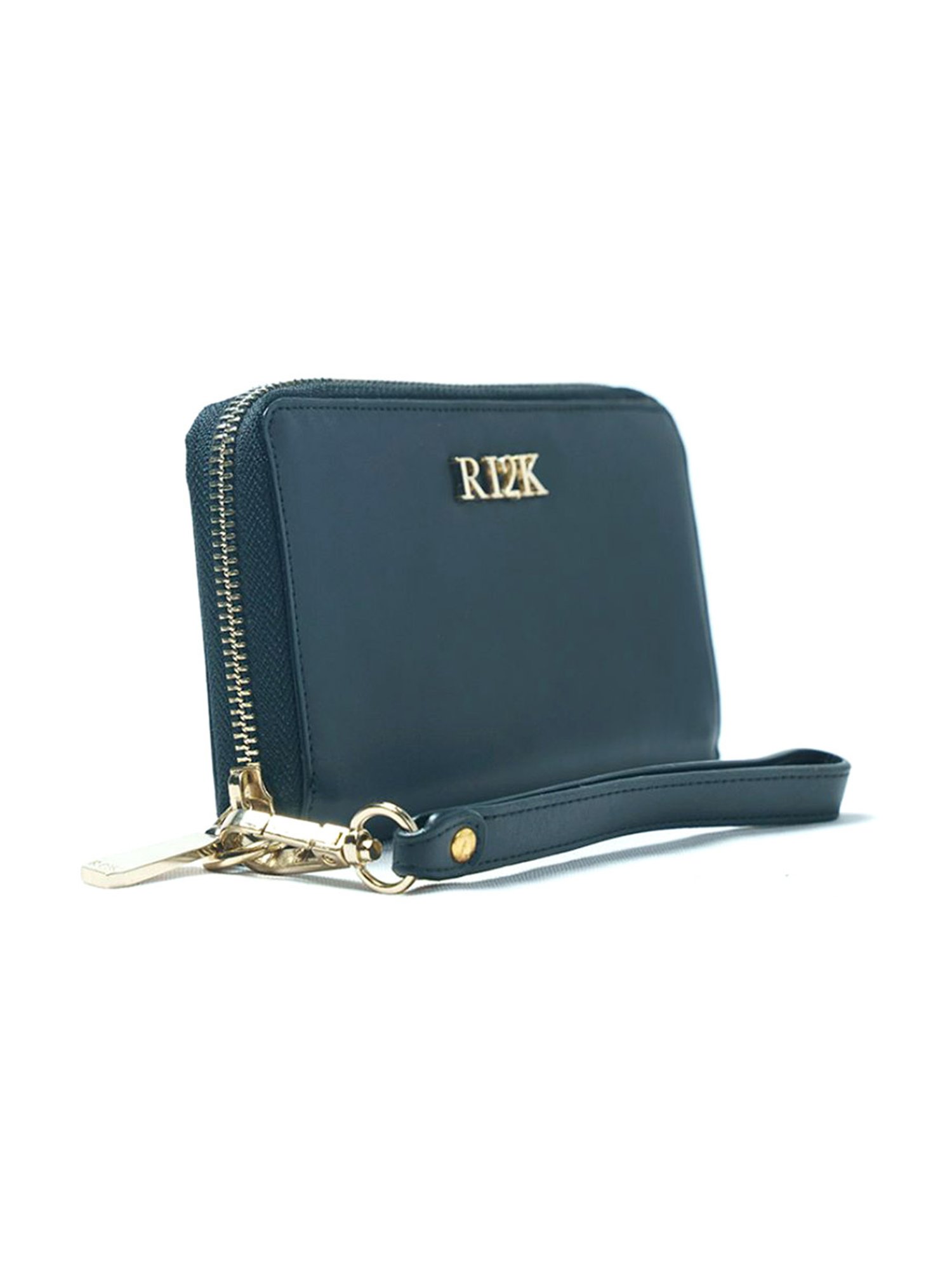 RI2K London Black Leather Zip around Wallet