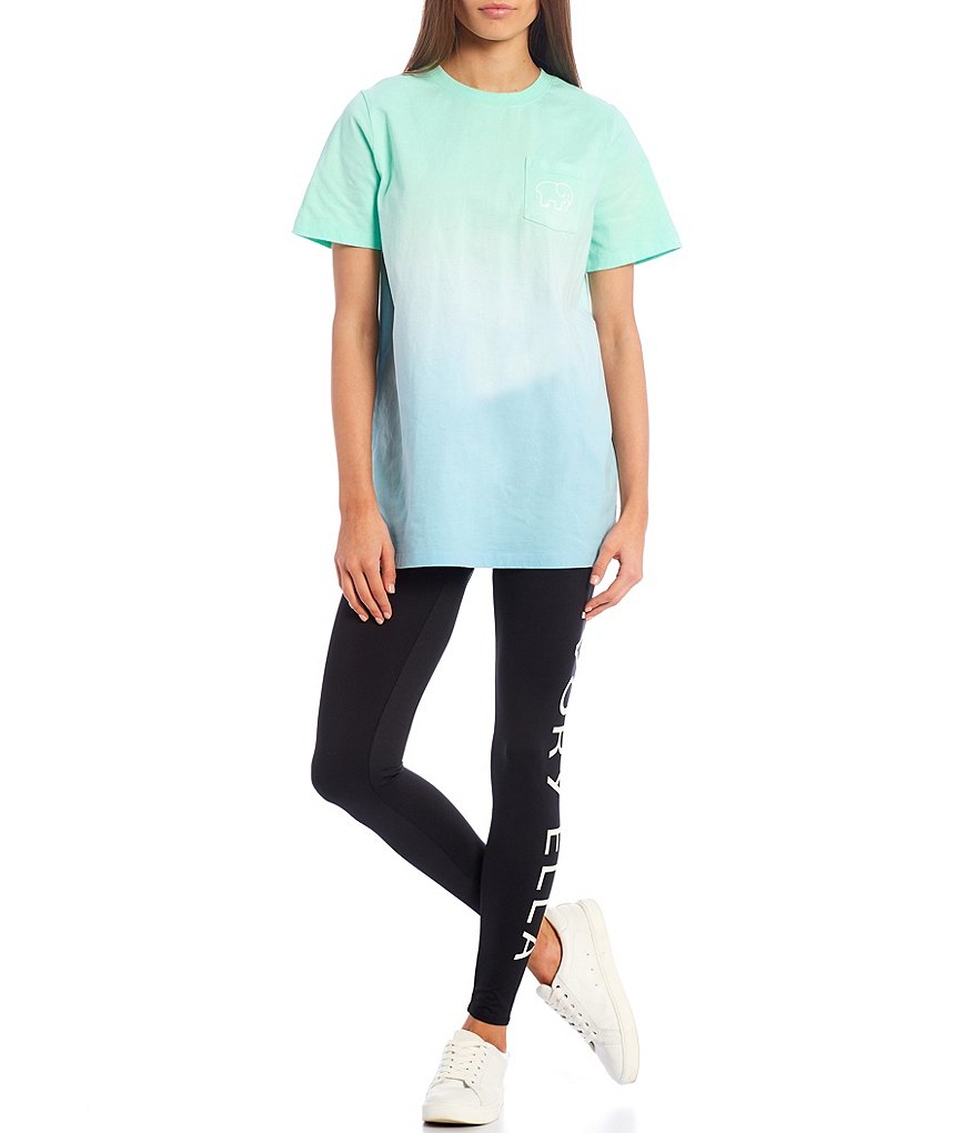 Ivory Ella Short-Sleeve Ombre Graphic Pocket Tee