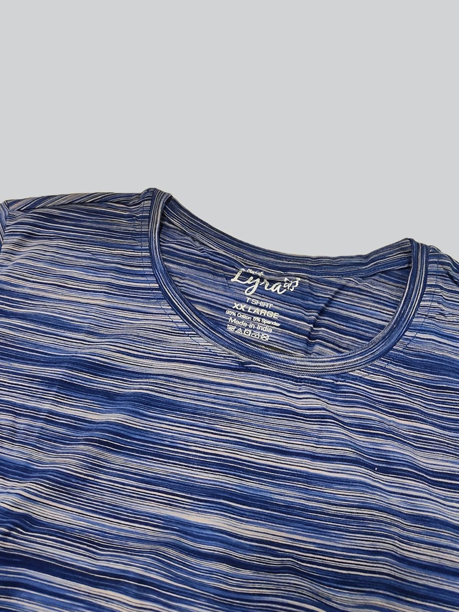 Lyra Blue Cotton Textured T-Shirt