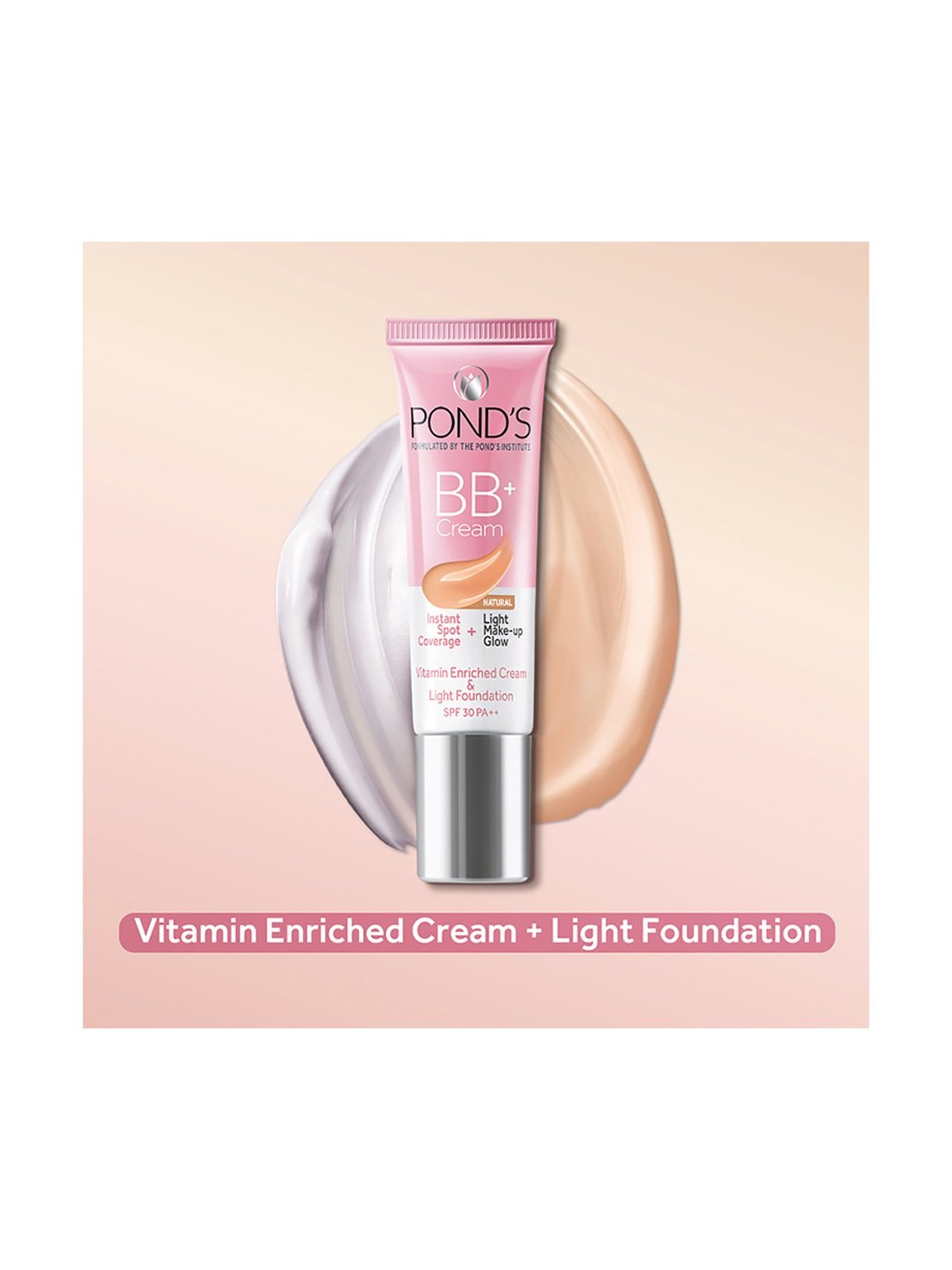 POND'S BB+ Cream Instant Spot Coverage + Light Make-Up Glow SPF 30 Natural - 9 gm