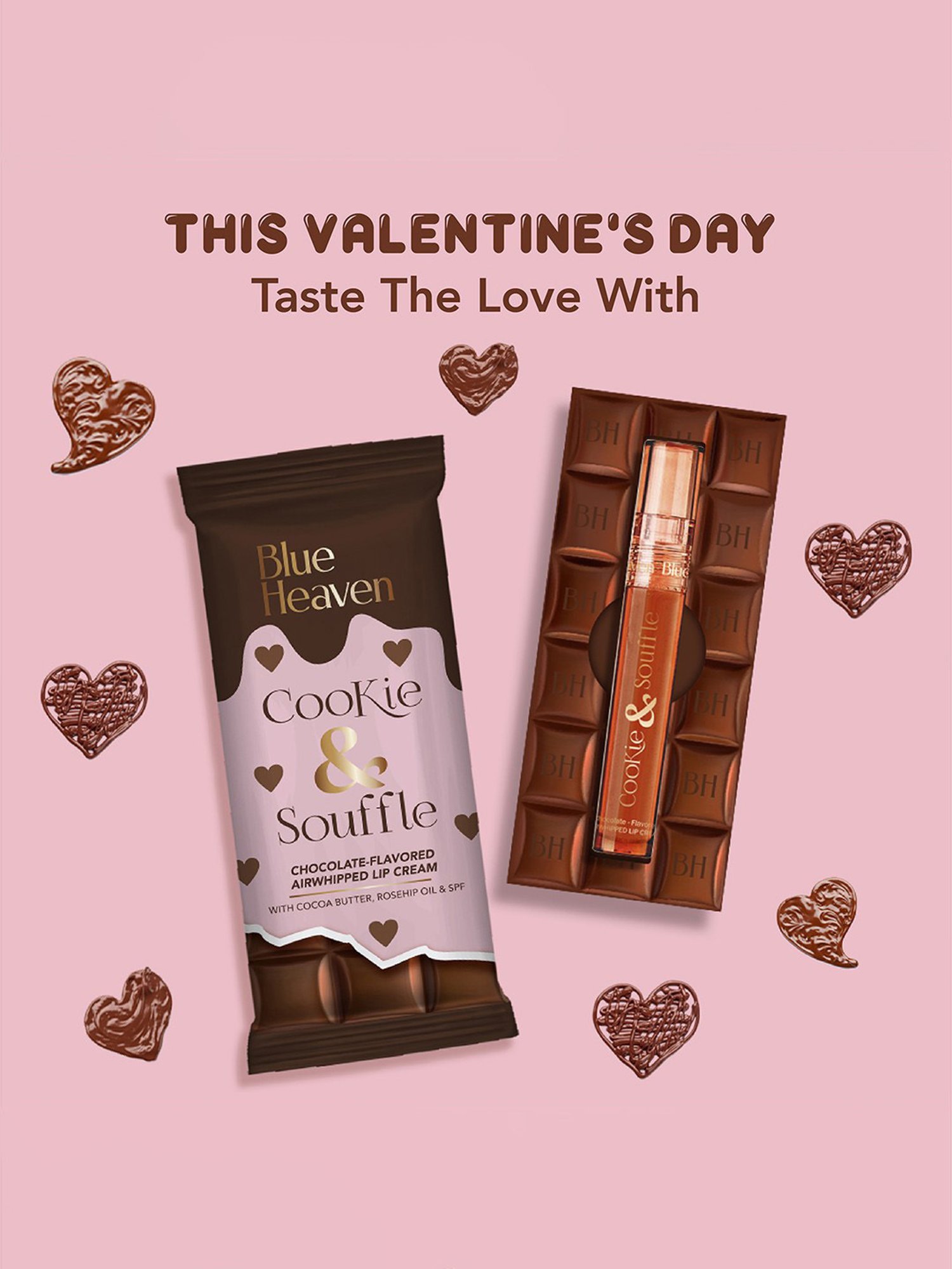 Blue Heaven Cookie & Souffle Chocolate - Flavored Airwhipped Lip Cream Choco Swirl - 3.2 ml