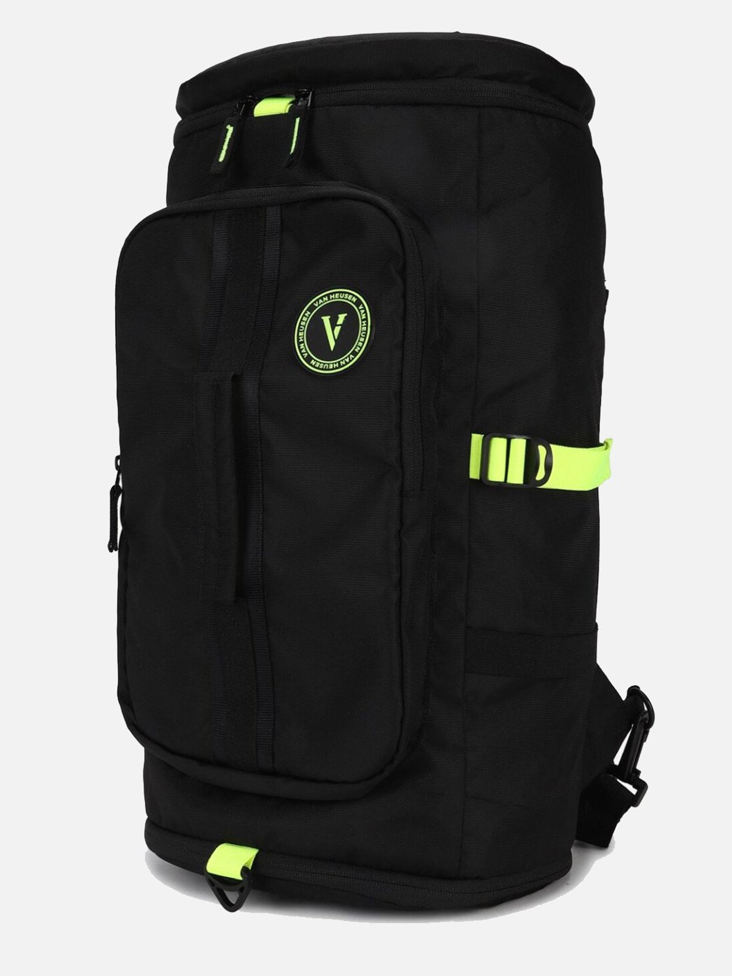 Van Heusen Black PU Solid Rucksack