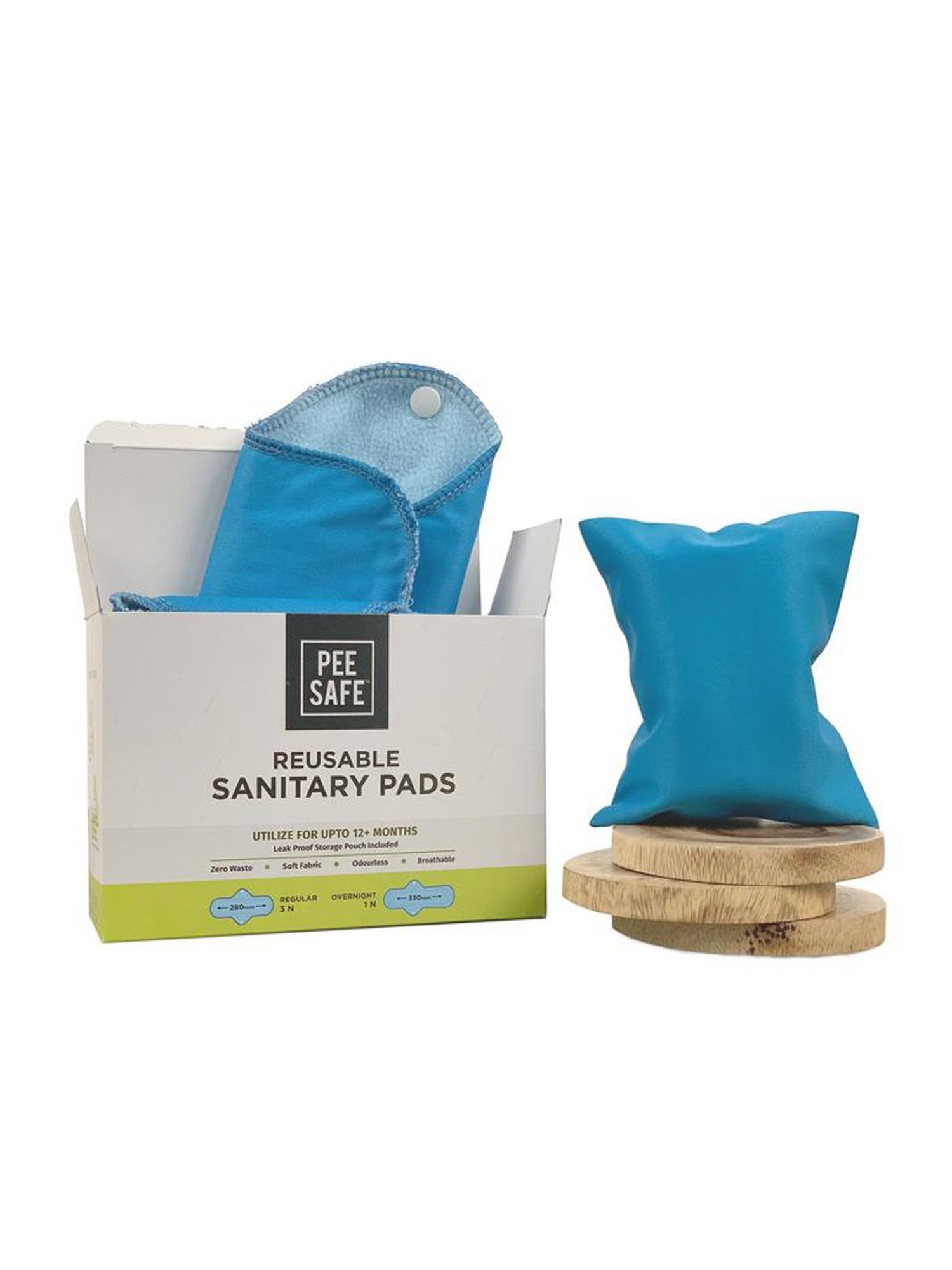 Pee Safe Reusable Sanitary Pads ( 6 Regular Pads, 2 Overnight Pad & 2 Leak Proof Pouch)