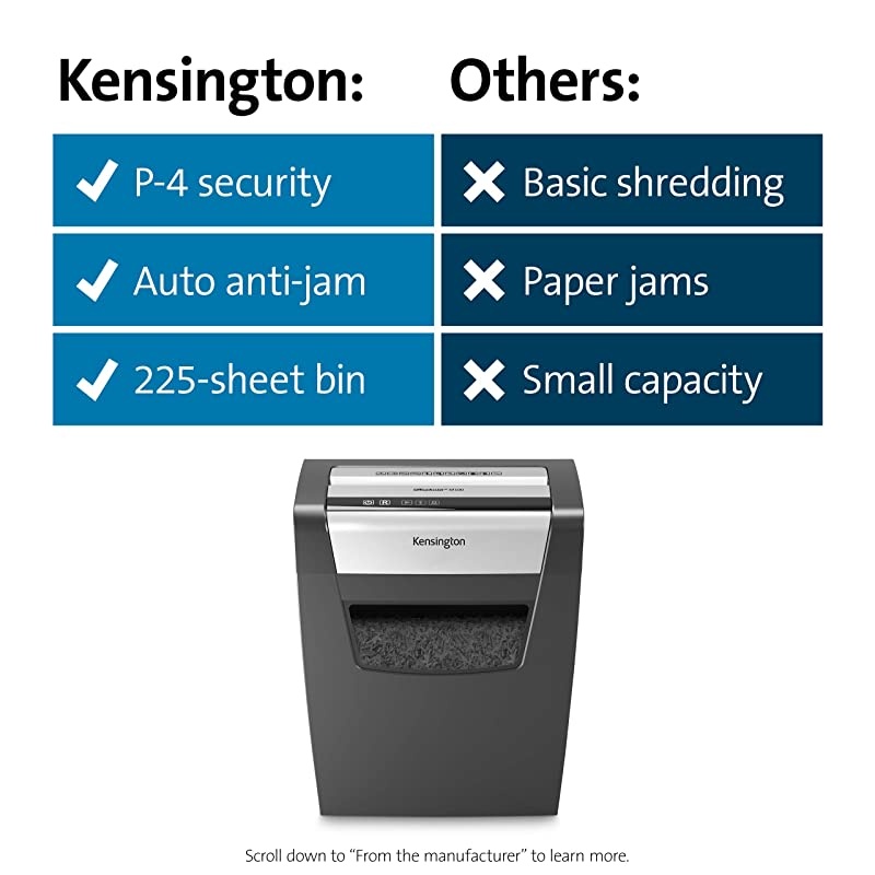 Shredder OfficeAssist 10Sheet AntiJam P4 Crosscut Security Shredder K52075AM