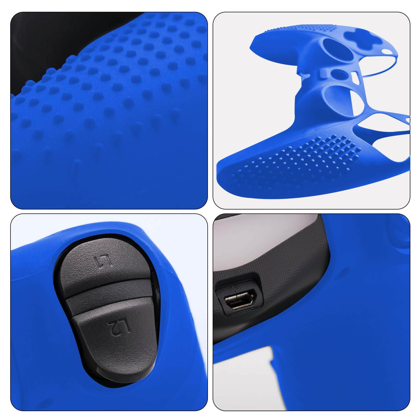 PS5 Controller Grip Skin Anti-Slip Silicone Covers Case with 2Pcs Joystick Silicone Cap Cases, Dustproof Durable Controller Protector Case for Sony PS5 PlayStation 5 Controller Skin with 2 Thumb Grips