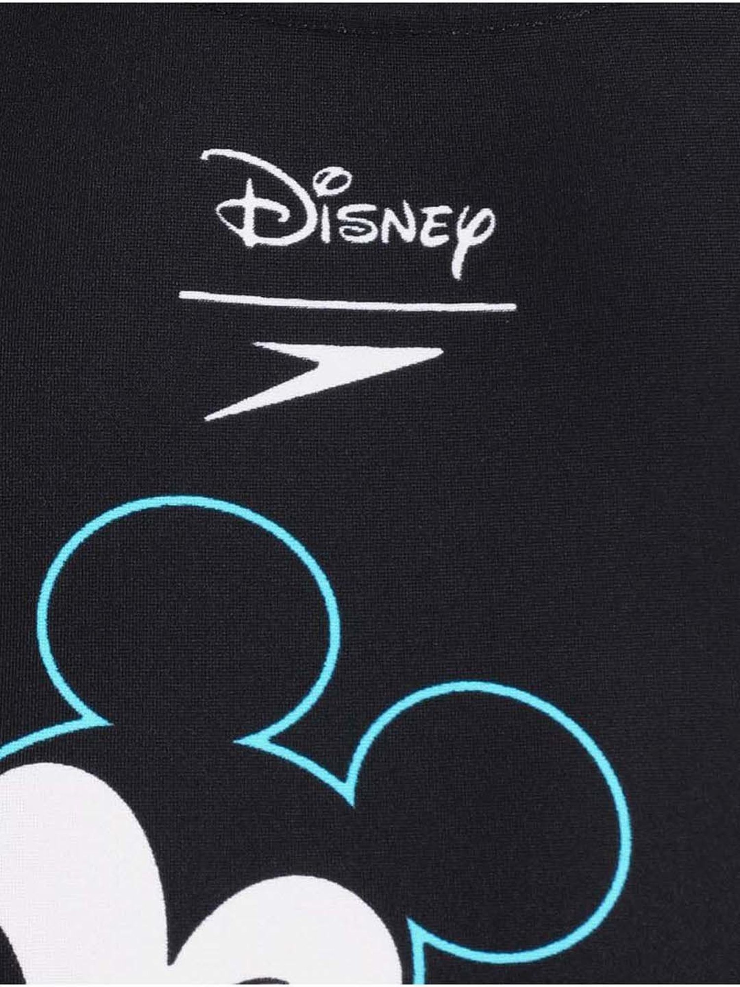 Speedo Kids Black & White Printed Mickey Mouse Swimsuit