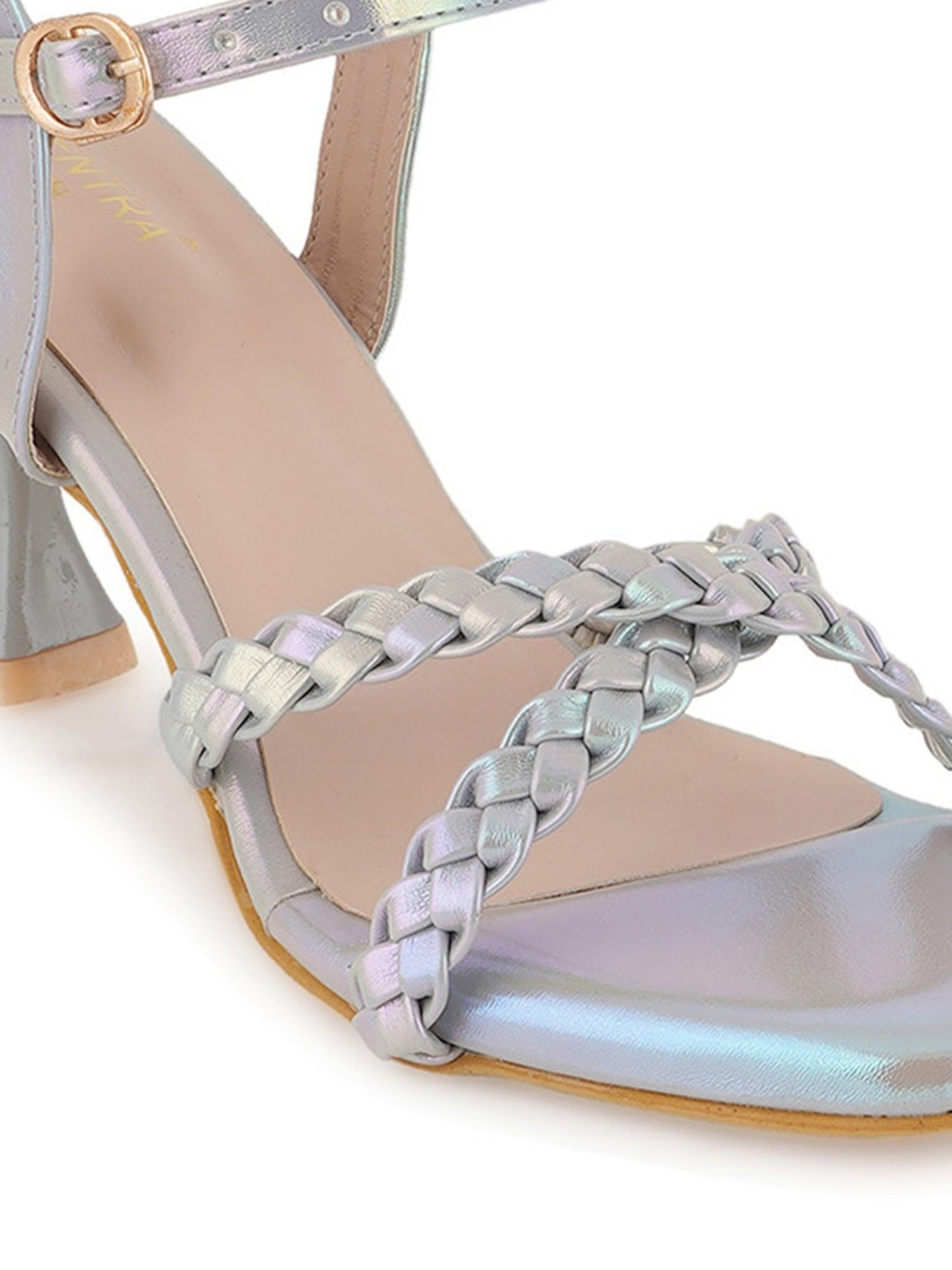 Scentra Women's Sky Blue Ankle Strap Sandals