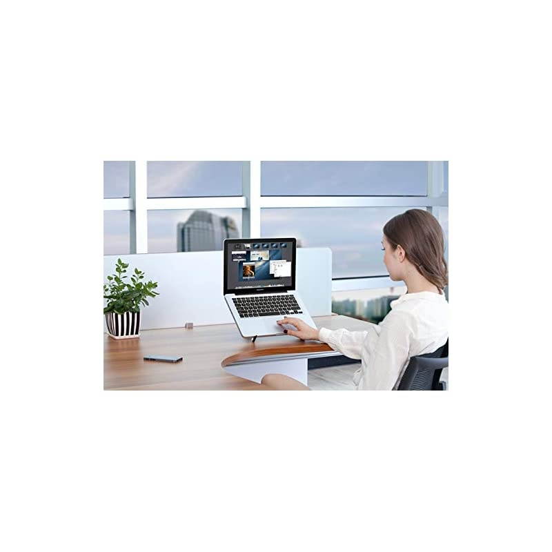 Stand Adjustable Portable Tablet HolderCooling Portable Ventilated StandMultifunction Folding BracketErgonomic Desktop Stand Fits Notebooks from 10quot17quot and All Tablets