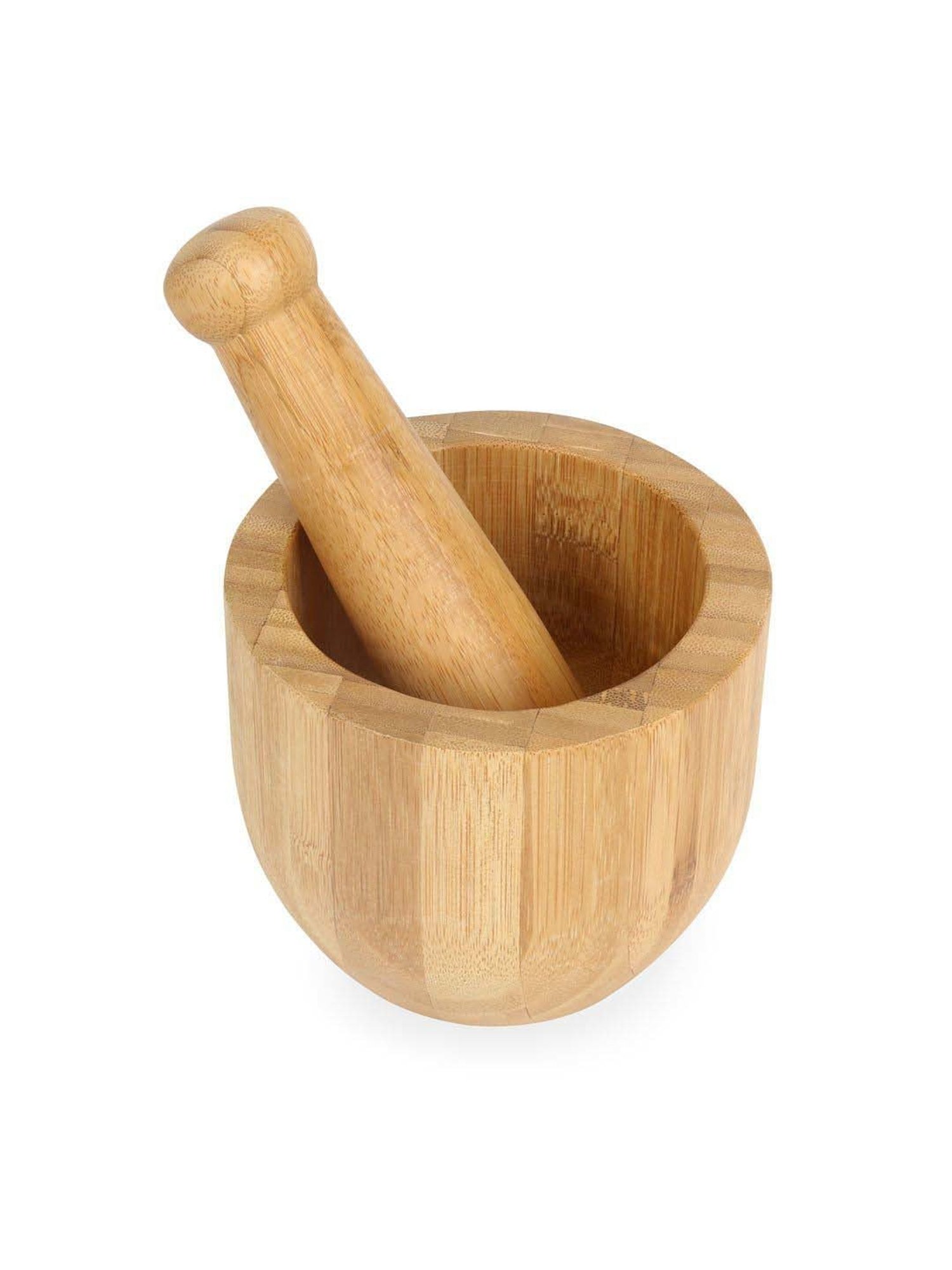 @home Brown Bamboo Mortar with Pestle Set