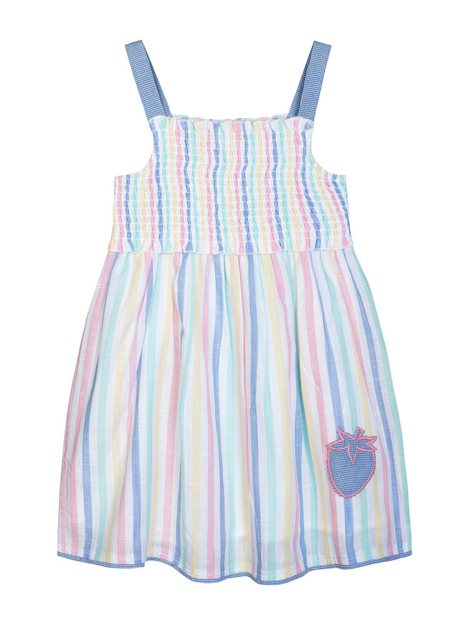 Budding Bees Kids Blue Striped Dress