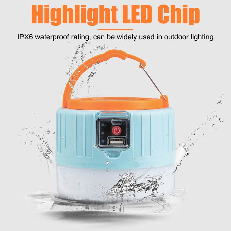 Remote Control Solar LED Camping Lantern USB Rechargeable Light Bulb Tent Light Solar Bulb Light-Digital Display