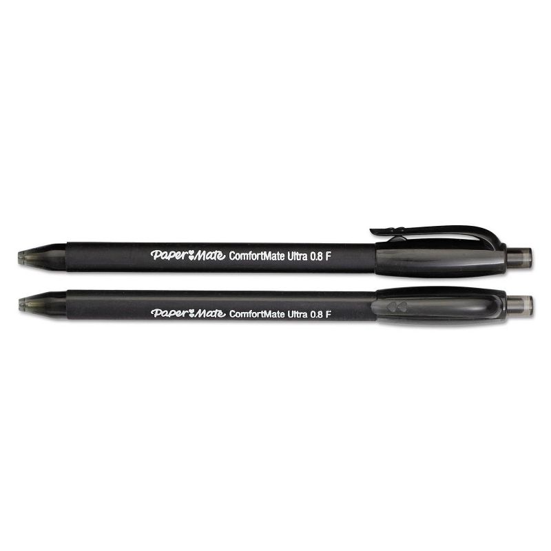 Paper Mate ComfortMate Ultra 12pk Ballpoint Retractable Pens Fine - Black Ink
