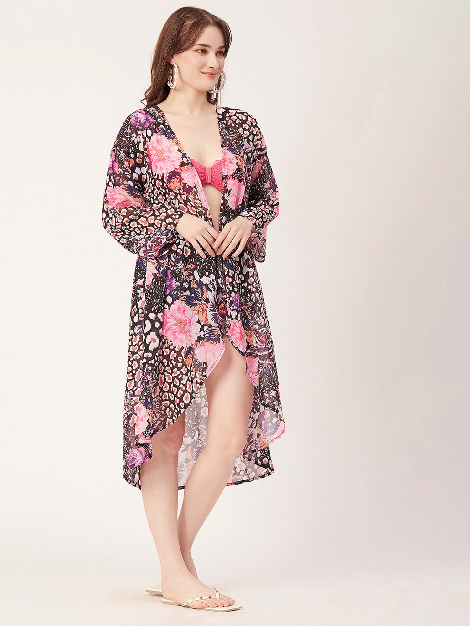 Moomaya Multicolor Floral Print Cover Up