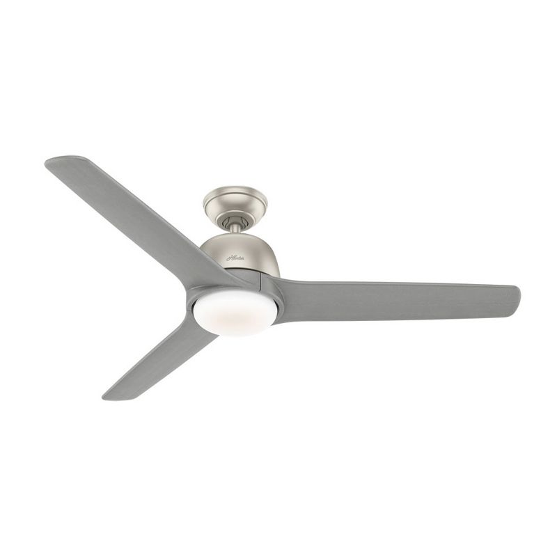 52" Casa Vieja Modern Rustic 3 Blade Ceiling Fan with Remote Brushed Nickel Natural Wood House Bedroom Living Room Home Kitchen