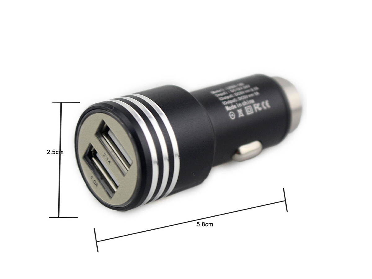 FIONA Car Charger 3.1A 2-Port Dual USB Portable Vehicle Car Charge with Car emergency Escape Safety Hammer design