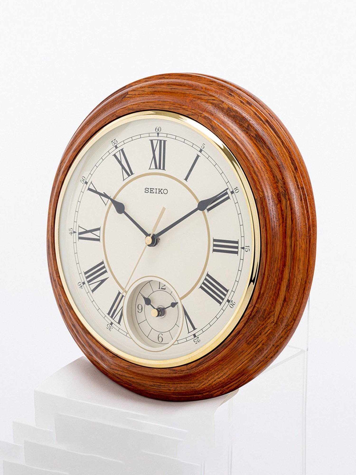 SEIKO classic black plastic wall clock with sweep movement