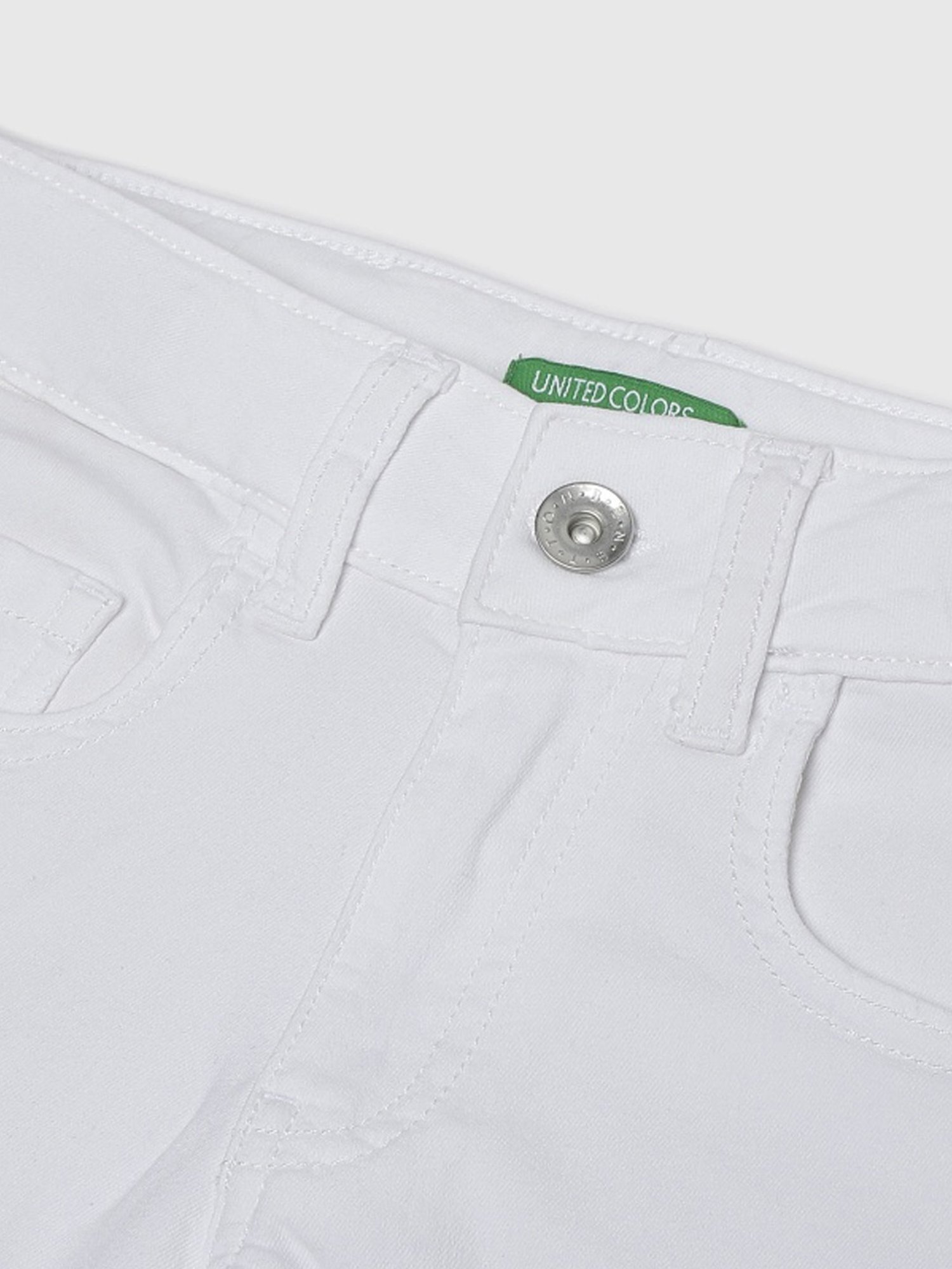United Colors of Benetton Kids White Regular Fit Shorts