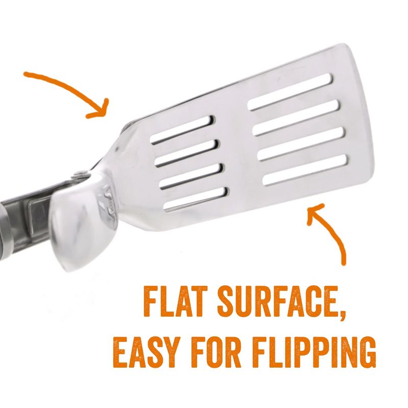 Yukon Glory Premium Stainless Steel Grip Tongs Spatula with Secure Grip Handle, Easily Flips Burgers