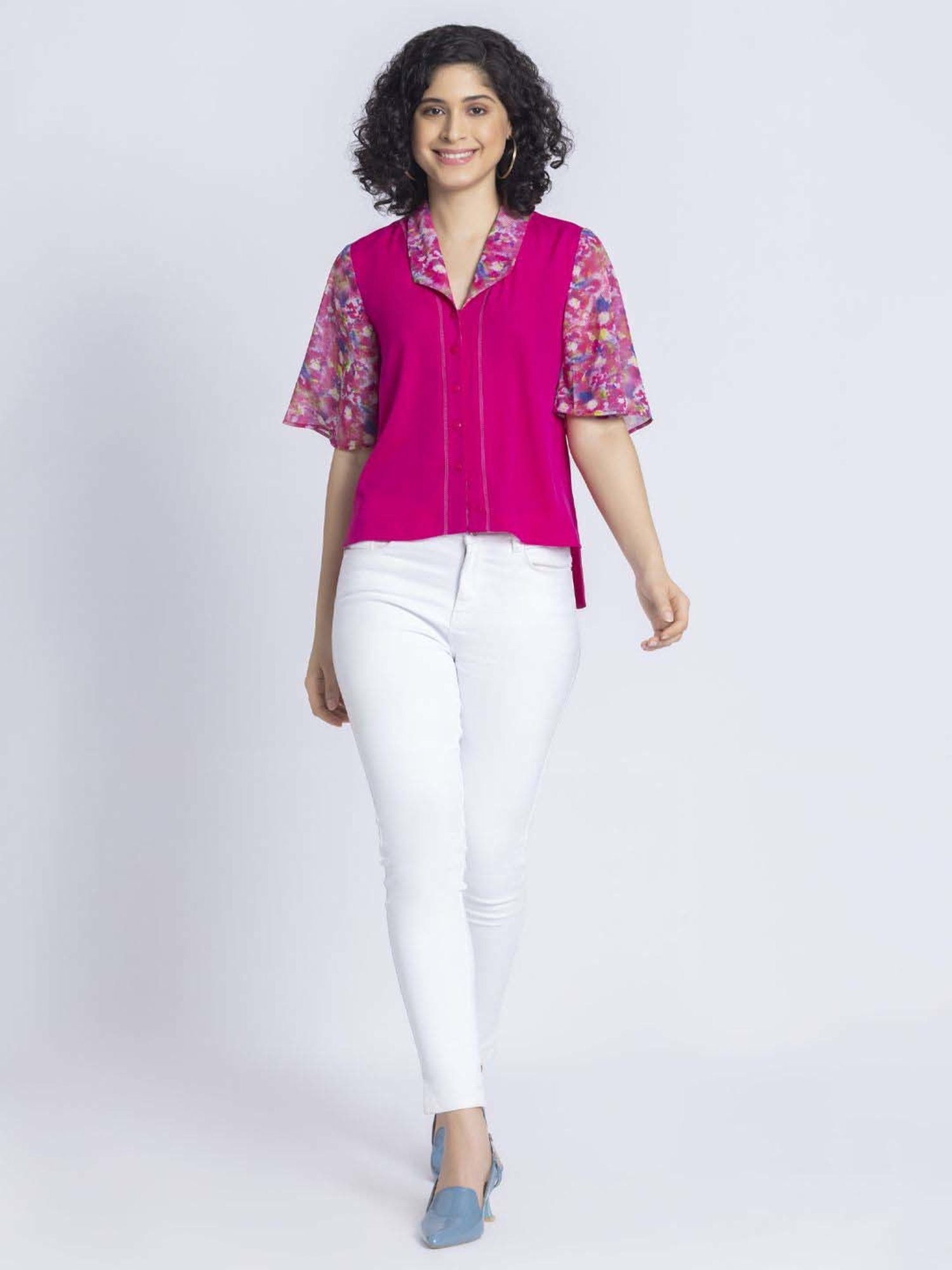 SHAYE Pink Printed Top