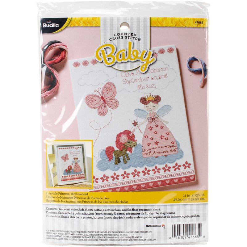 Bucilla Counted Cross Stitch Kit 10"X13"-Fairytale Princess Record (14 Count)