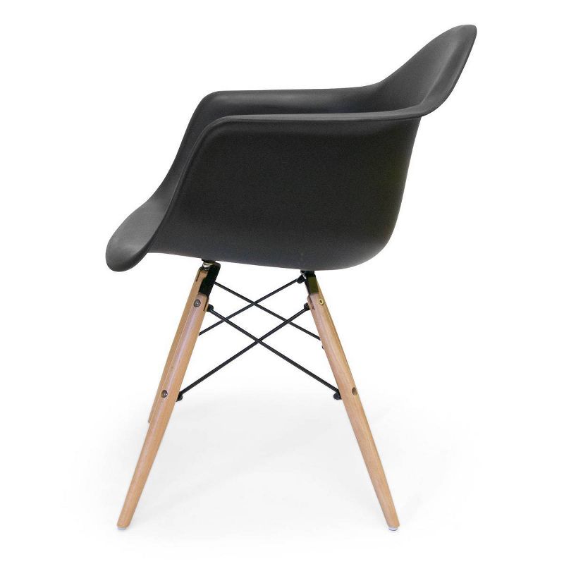 Set of 2 AEON Dijon Armchair - Black with Wood Legs