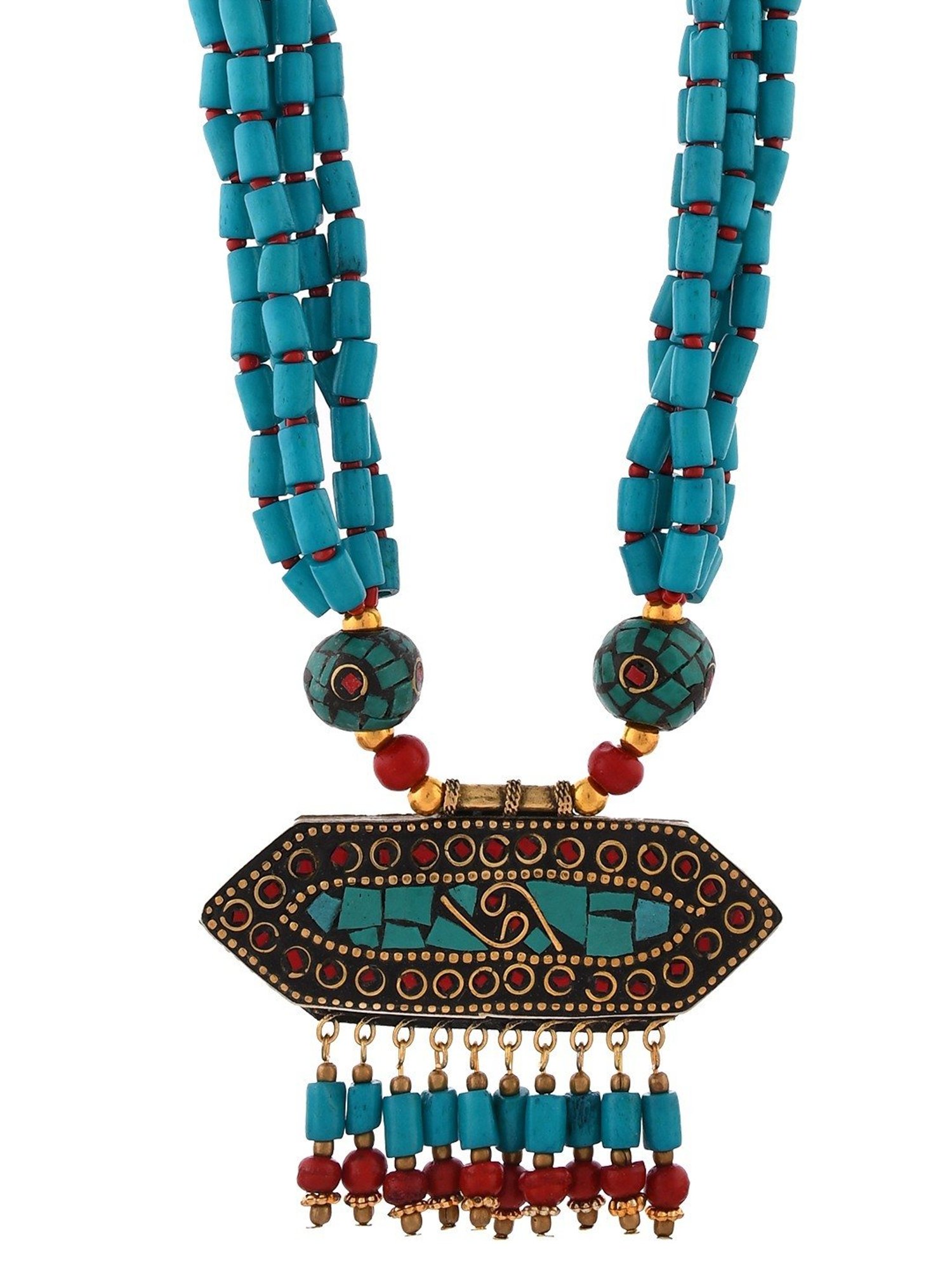 Imli Street Blue Long Beaded Handcrafted Necklace