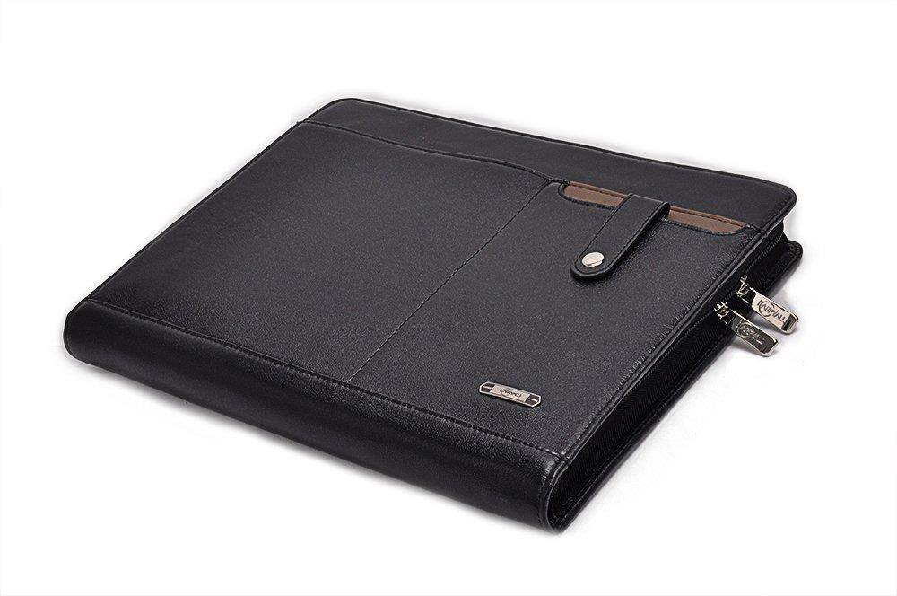 Design Leather Organizer Portfolio for A4 Notepad and 13 inch MacBook,Black