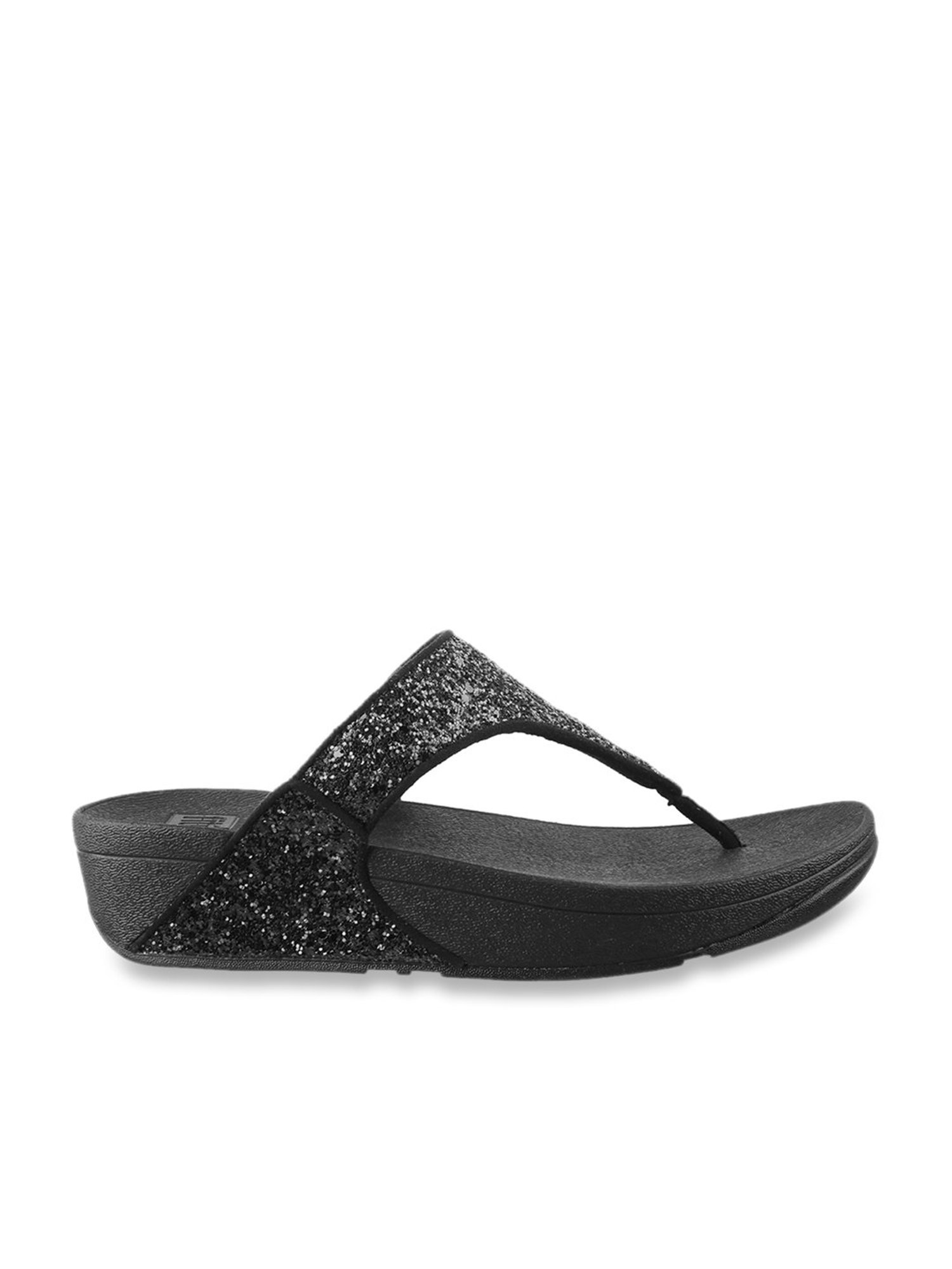FitFlop Women's Black Thong Wedges