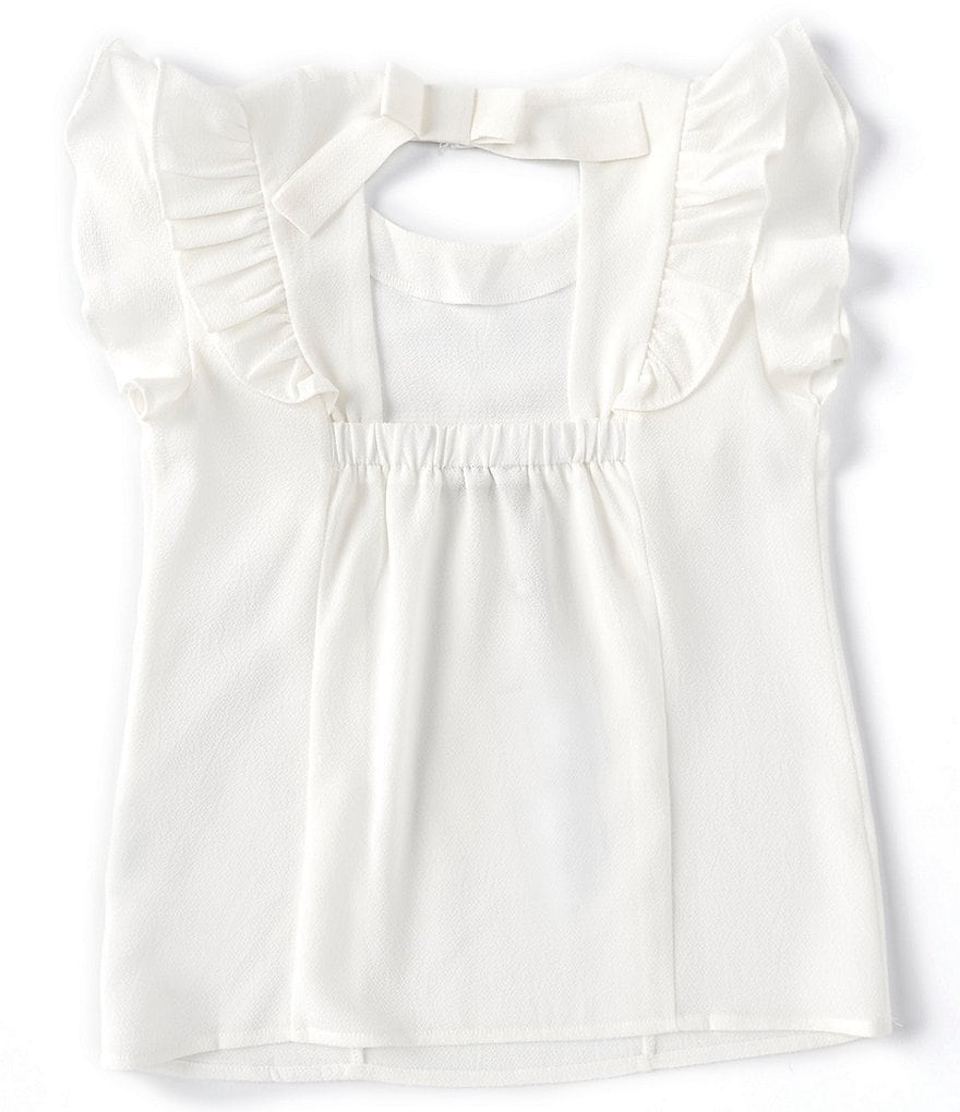 Mini Molly Big Girls 8-14 Ruffle-Sleeve Bow-Back Top