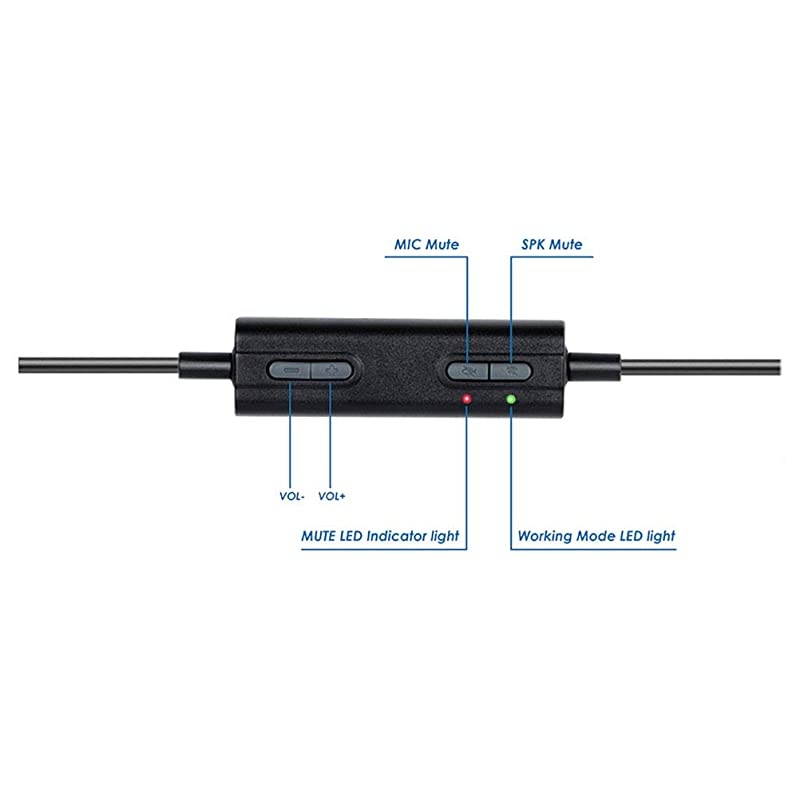 USB Headphone Office Noise Cancelling Headphones with Quick Disconnect to USB Adapter for Laptop, PC,Skype,Zoom,Webinar,Call Center,Office