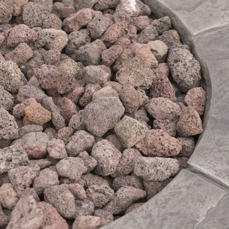 Maison 5 pc Acacia Wood and Light Weight Concrete Adirondack Chair and Fire Pit Se - Dark Gray/Gray - Christopher Knight Home